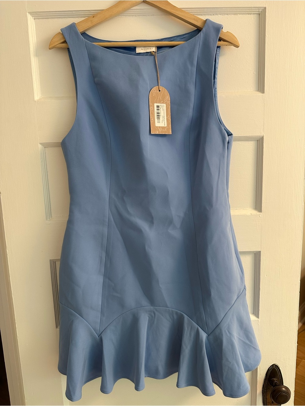 Meshki Powder Blue Scoop Neck Dress with Hang Tag